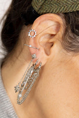 Pendientes Barra un brillante plata