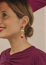 Pendientes Campana Rosa