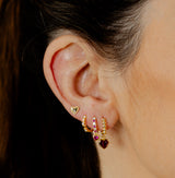 Aros Boli Corazón Fucsia