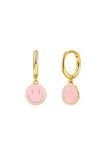 Aros carita feliz rosa