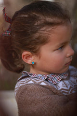 Pendientes carita feliz turquesa