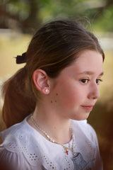 Pendientes carita feliz blanco