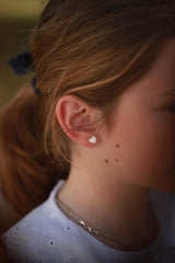 Pendientes corazón blanco