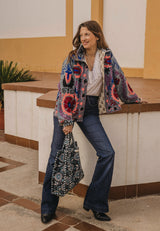 Chaqueta terciopelo corta azul