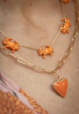 Colgante Corazón de melón coral