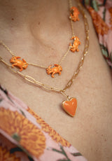 Colgante Corazón de melón coral