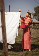 Camisa mangas abullonadas rayas rojas