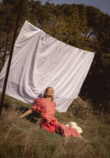 Camisa mangas abullonadas rayas rojas