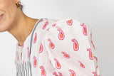 Camisa manga abullonada plumas rosa