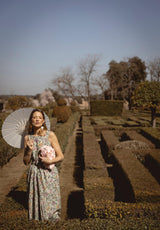 Vestido sin mangas flores verdes