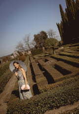 Vestido sin mangas flores verdes