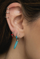 Ear cuff triple barra plata