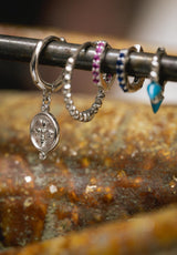 Aros moneda abeja plata