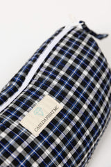 Neceser estampado vichy azul marino XL