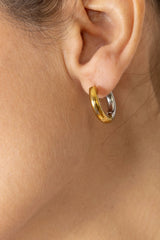 Aros mitad oro/plata