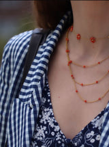 Colgante Triple Perlas Coral