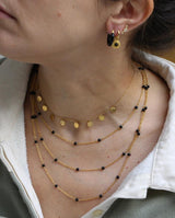 Cadena Triple Perlas Negro