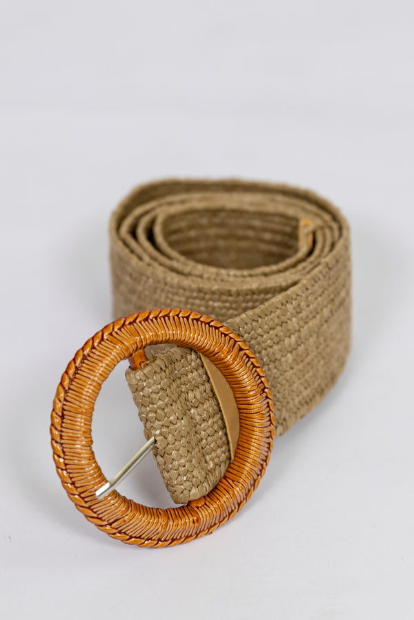 Cinturón redondo beige