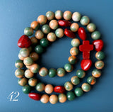 Rosario Collar 3 Vueltas Piedras Naturales hecho a mano