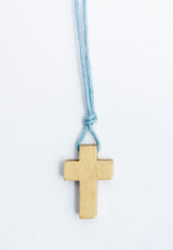 Colgante cruz madera niño