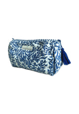 Neceser estampado hojas azul eléctrico L