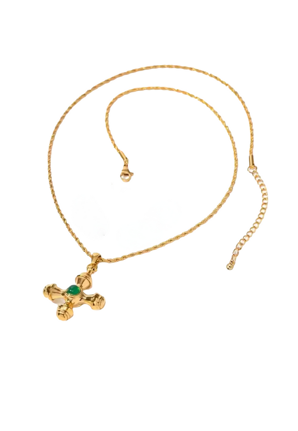 Colgante cruz verde