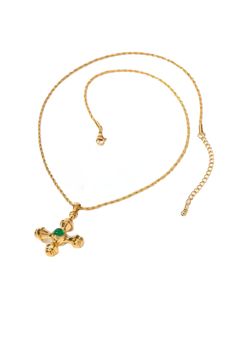 Colgante cruz verde