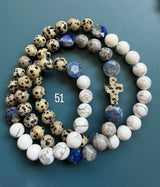 Rosario pulsera collar piedra plana