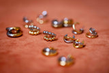 Aros Dobles Bolitas Dorado/Plata