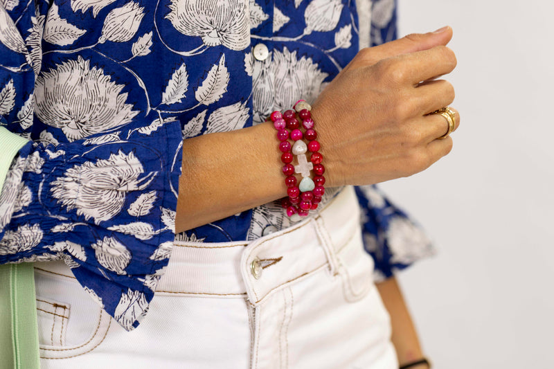 Camisa flores azul