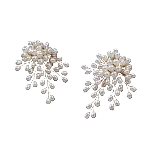 Pendientes ramo perlas