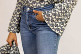 Chaleco sin Mangas Beige/Negro