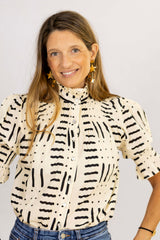 Camisa beige/negra
