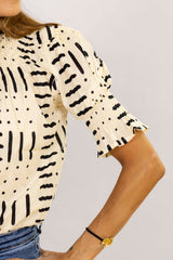 Camisa beige/negra
