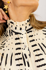 Camisa beige/negra