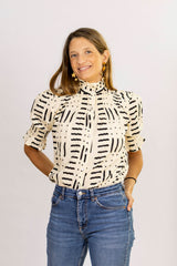 Camisa beige/negra