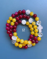 Rosario pulsera collar piedra plana
