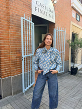 Camisa lazo estampado azul