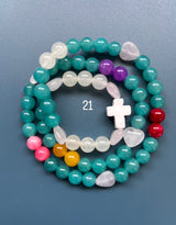 Rosario pulsera collar corazón