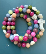 Rosario Collar 3 Vueltas Piedras Naturales hecho a mano