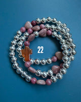 Rosario pulsera collar corazón plata