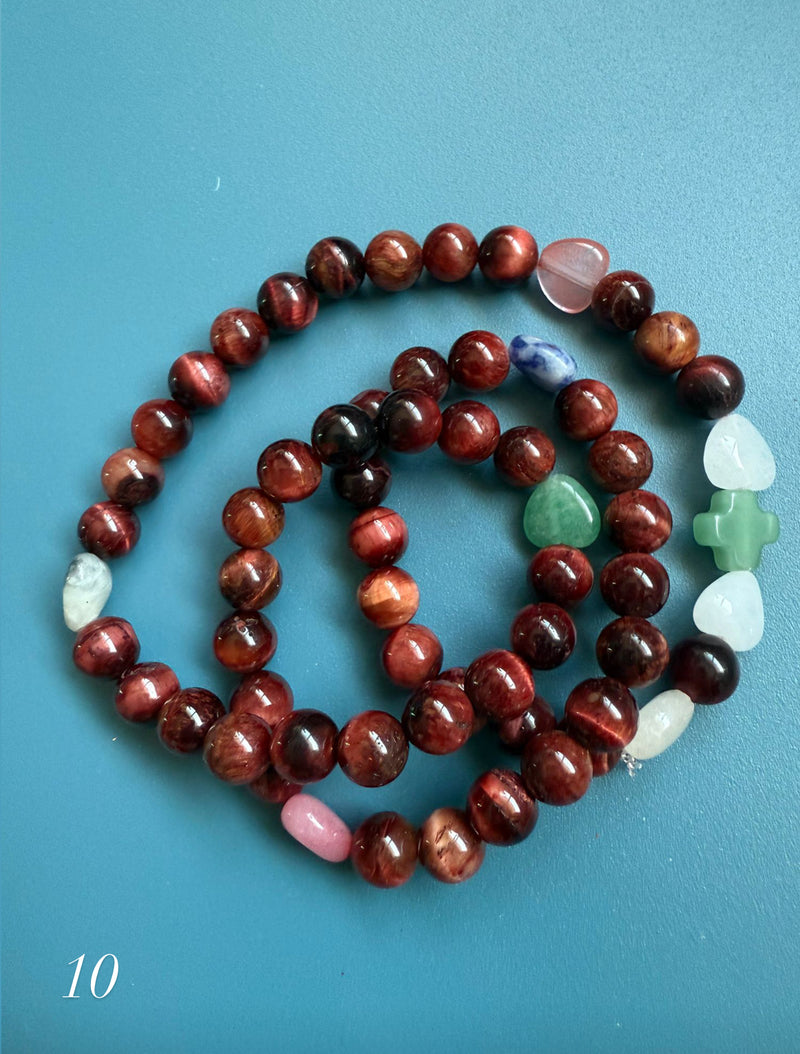 Rosario Collar 3 Vueltas Piedras Naturales hecho a mano