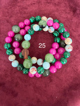 Rosario pulsera collar piedra redonda