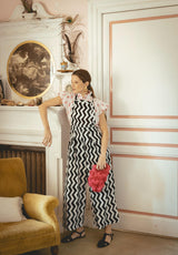 Bolso mano rosas fucsia