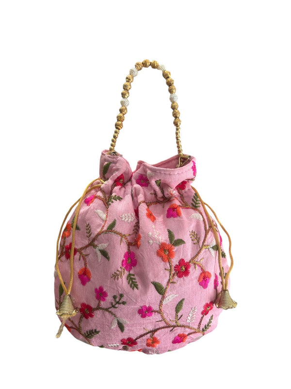 Bolso Potli Flores Rosa