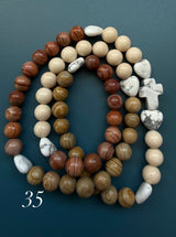 Rosario pulsera collar piedra natural