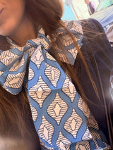Camisa lazo estampado azul