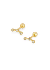 Pendientes Tres Bolitas Brillantes