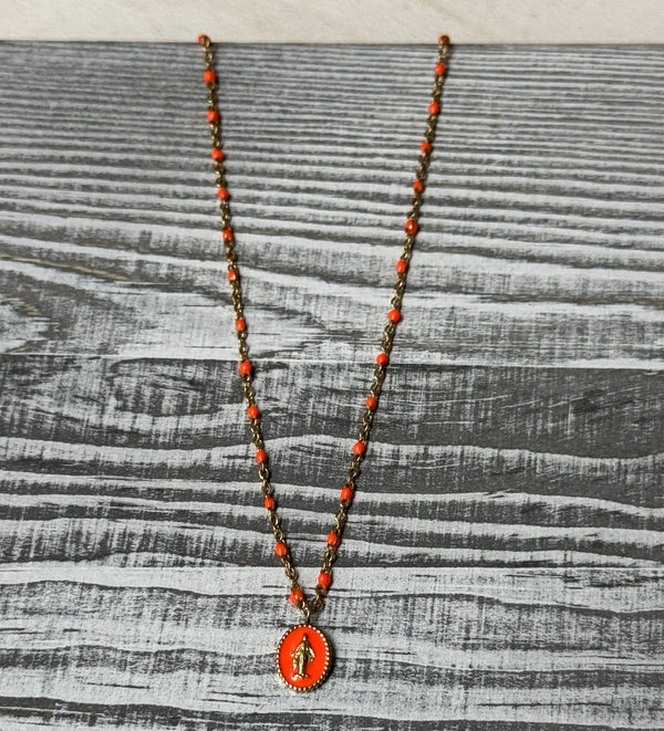 Colgante Virgen Naranja Mini