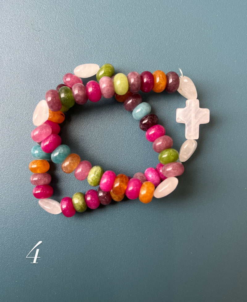 Pulsera Rosario Piedras Naturales 2 vueltas hecho a mano